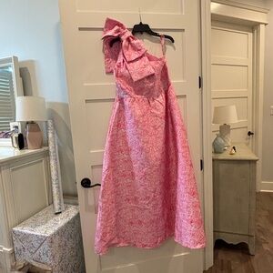 Abbey Glass Caroline Gown Pink Bubble Jacquard